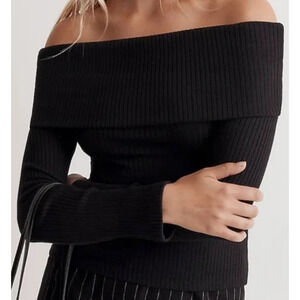 Madewell Off The Shoulder Long Sleeve Stretchy Casual Top US Women's L New